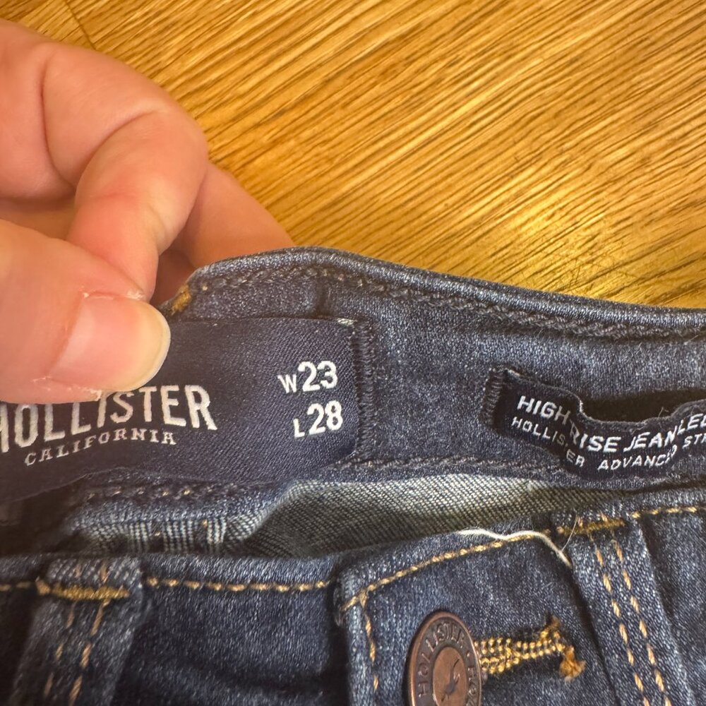 Hollister High Rise Jean Leggings Dark Wash Size 00 Regular - Picture 9 of 14